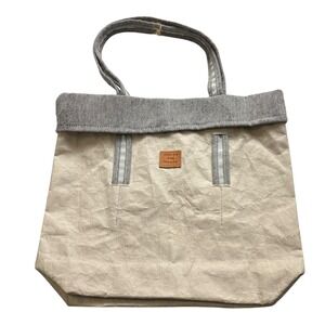 Out of the Woods Paper Tote Bag Beige‎ Sustainable Minimalist Travel Carryall